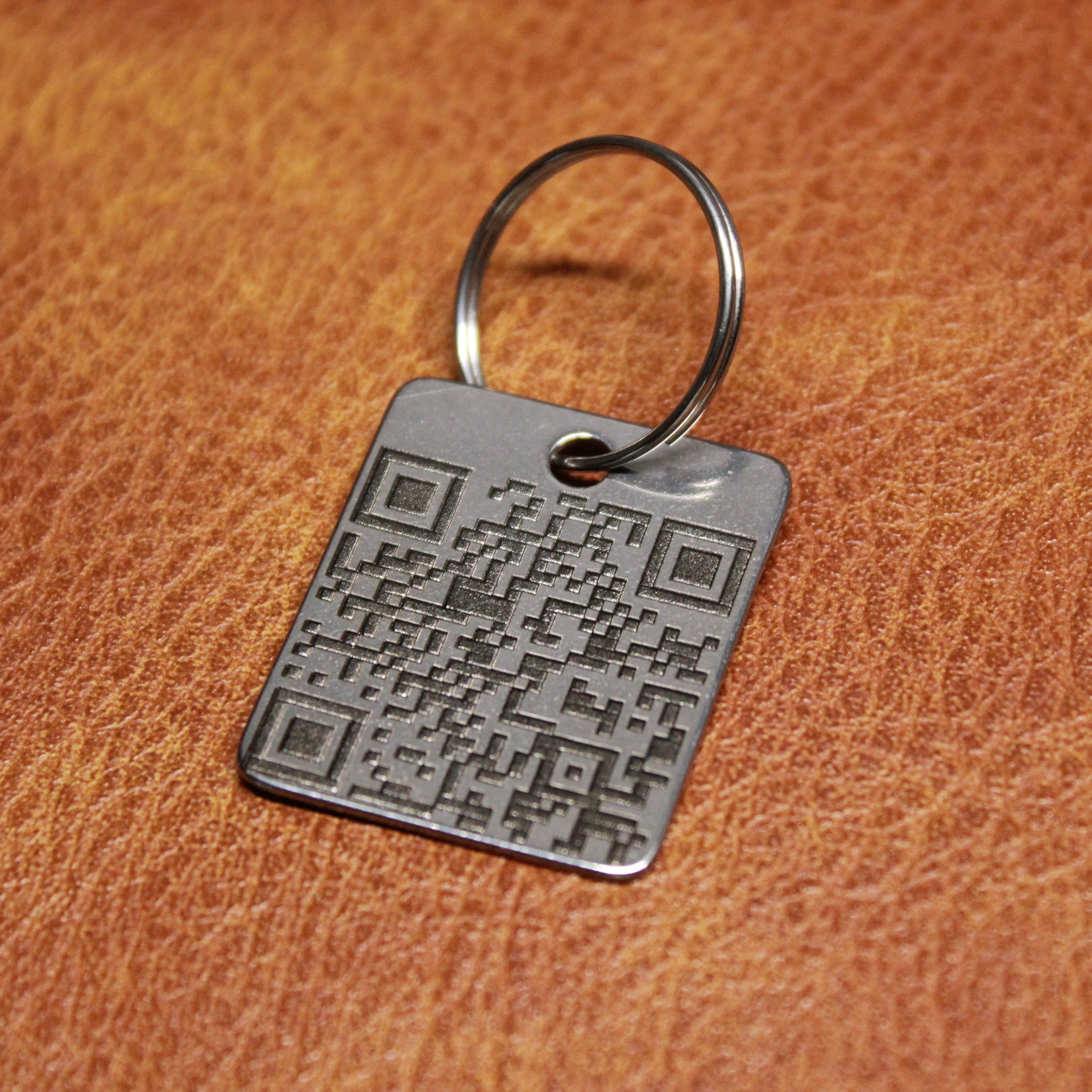 Custom QR Code Stainless Steel Keychain